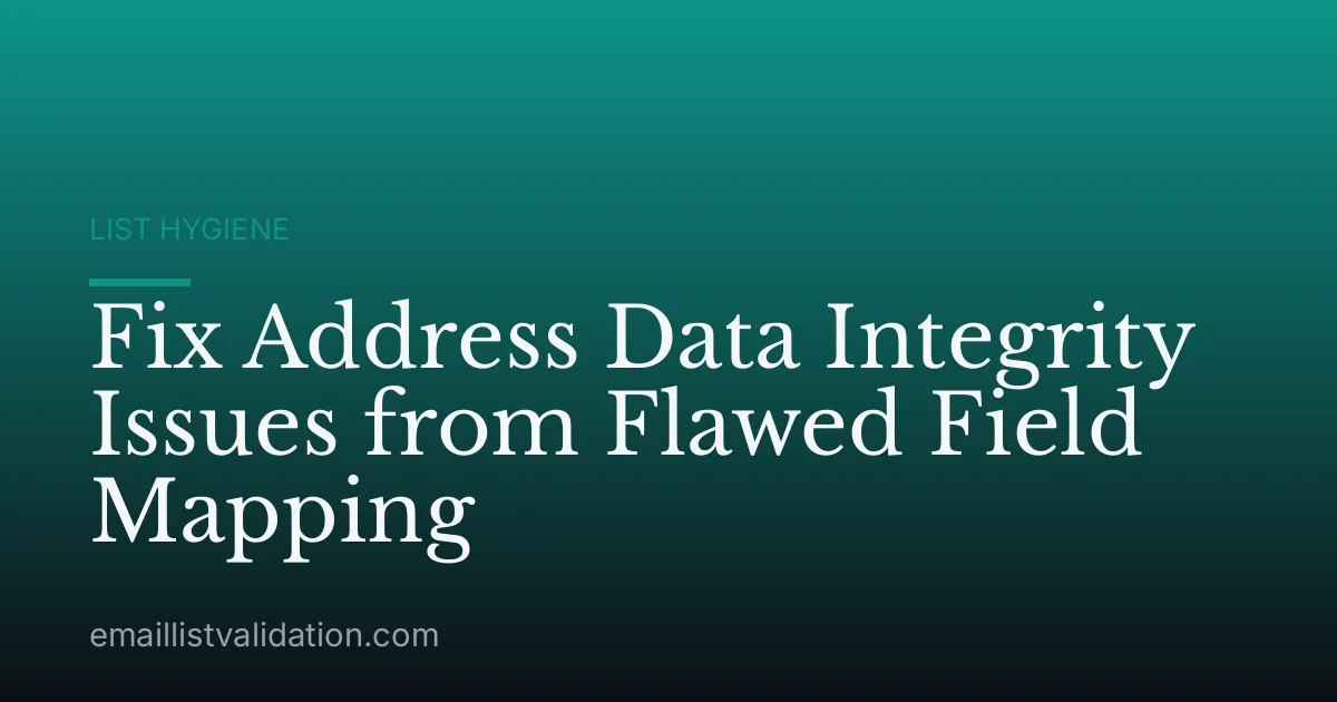 Fix Address Data Integrity Issues from Flawed Field Mapping