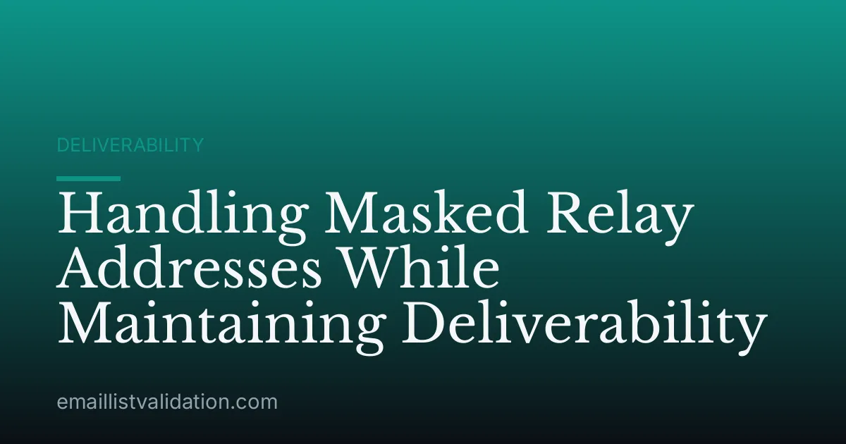 Handling Masked Relay Addresses While Maintaining Deliverability