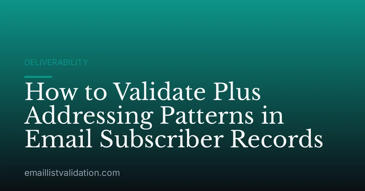 How to Validate Plus Addressing Patterns in Email Subscriber Records