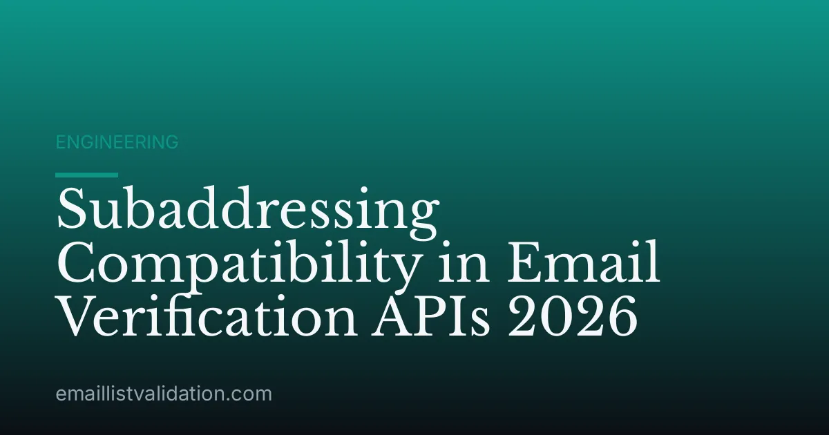 Subaddressing Compatibility in Email Verification APIs 2026