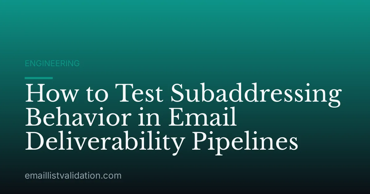 How to Test Subaddressing Behavior in Email Deliverability Pipelines