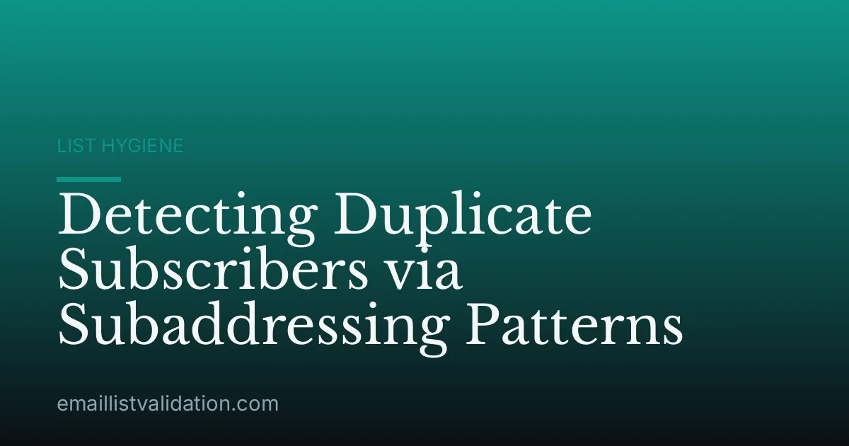 Detecting Duplicate Subscribers via Subaddressing Patterns