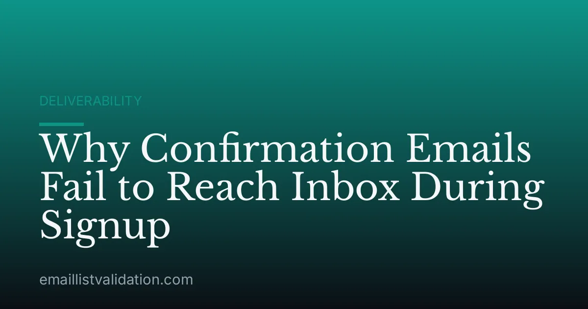 Why Confirmation Emails Fail to Reach Inbox During Signup