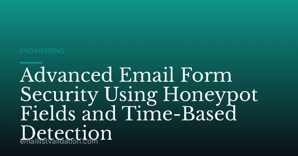 Advanced Email Form Security Using Honeypot Fields and Time-Based Detection