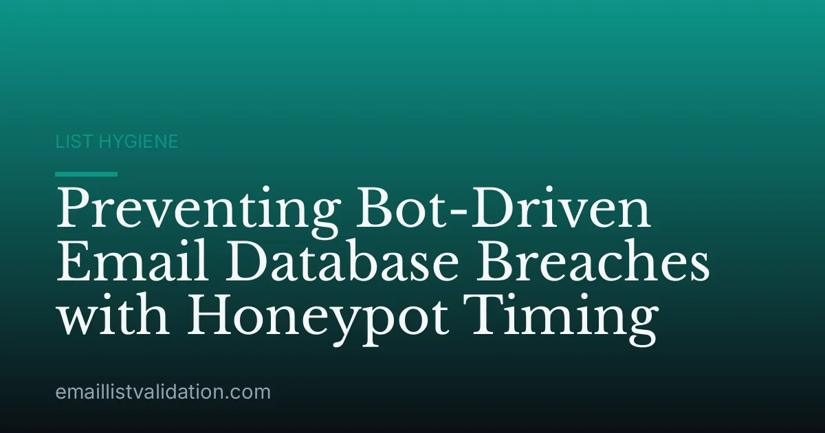 Preventing Bot-Driven Email Database Breaches with Honeypot Timing