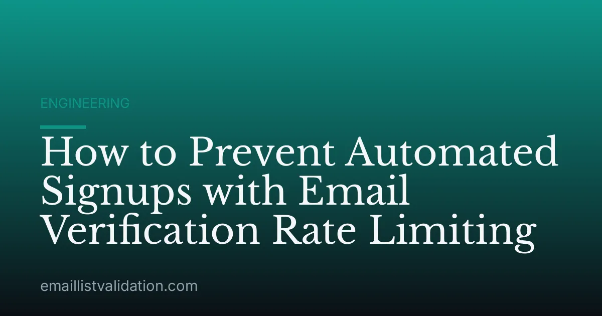 How to Prevent Automated Signups with Email Verification Rate Limiting