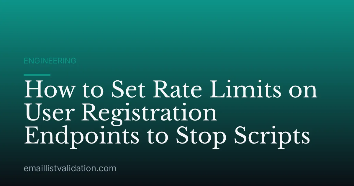 How to Set Rate Limits on User Registration Endpoints to Stop Scripts