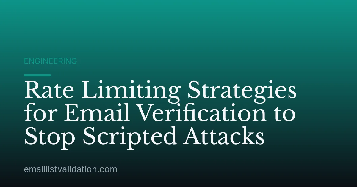 Rate Limiting Strategies for Email Verification to Stop Scripted Attacks