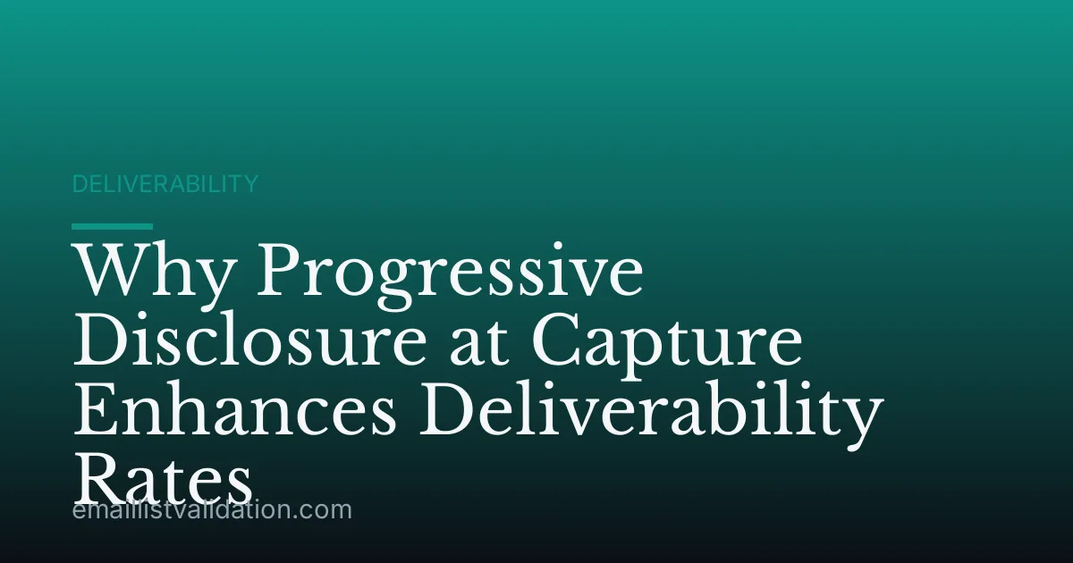 Why Progressive Disclosure at Capture Enhances Deliverability Rates
