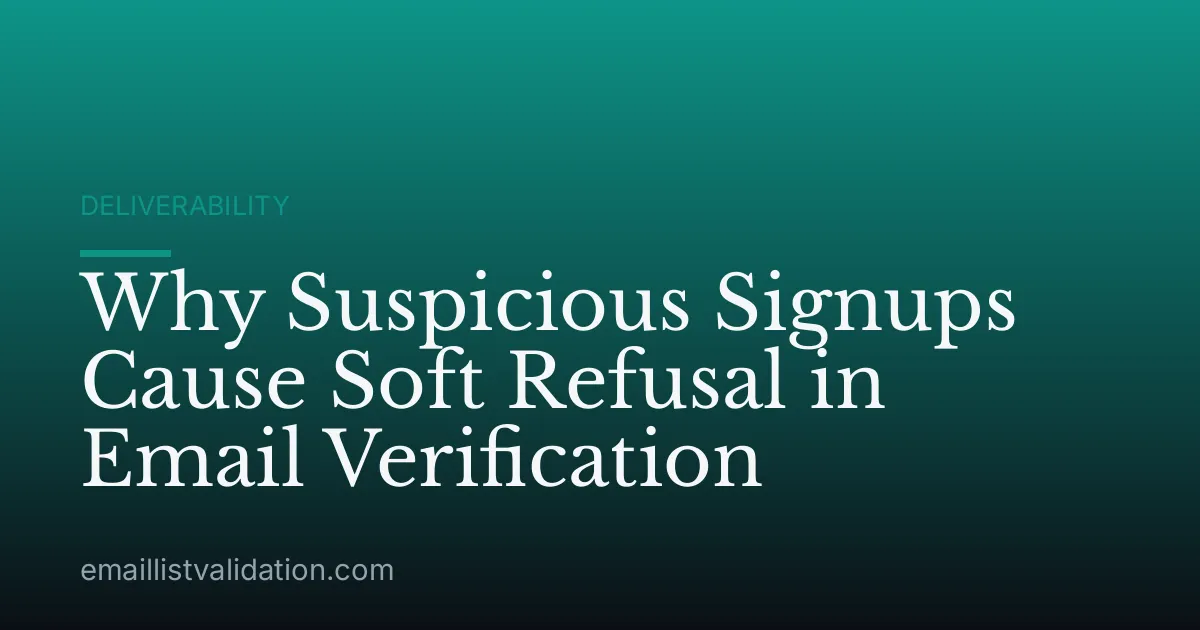 Why Suspicious Signups Cause Soft Refusal in Email Verification