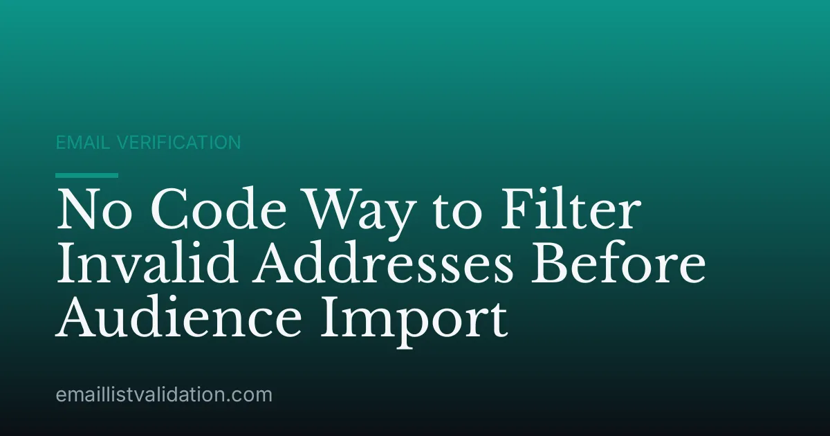 No Code Way to Filter Invalid Addresses Before Audience Import