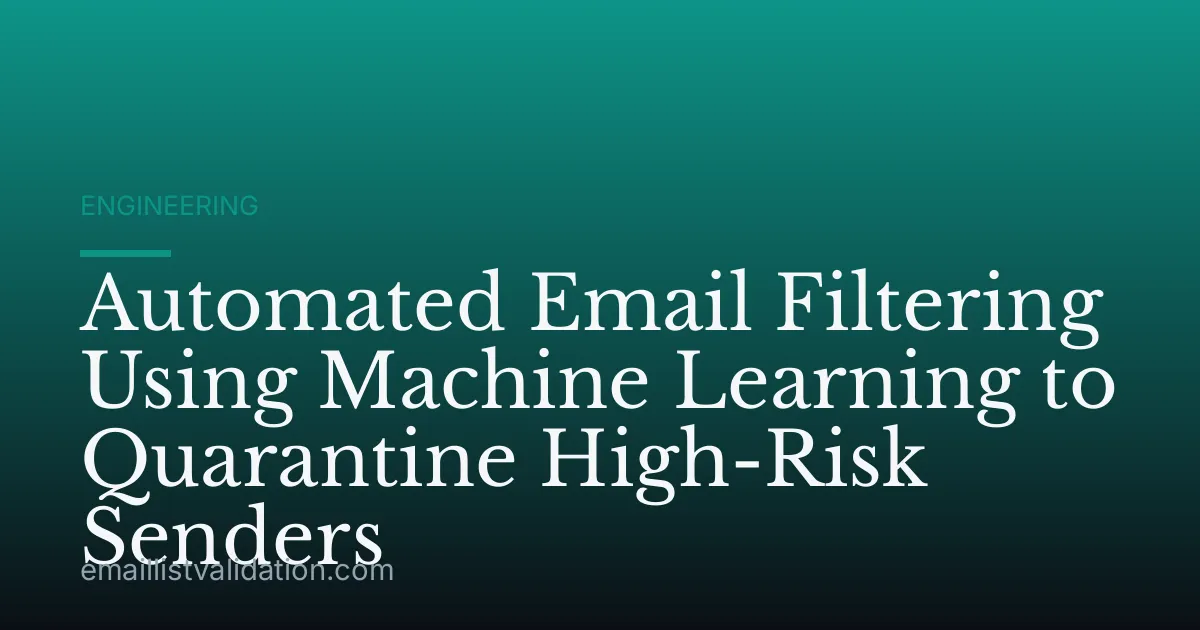 Automated Email Filtering Using Machine Learning to Quarantine High-Risk Senders