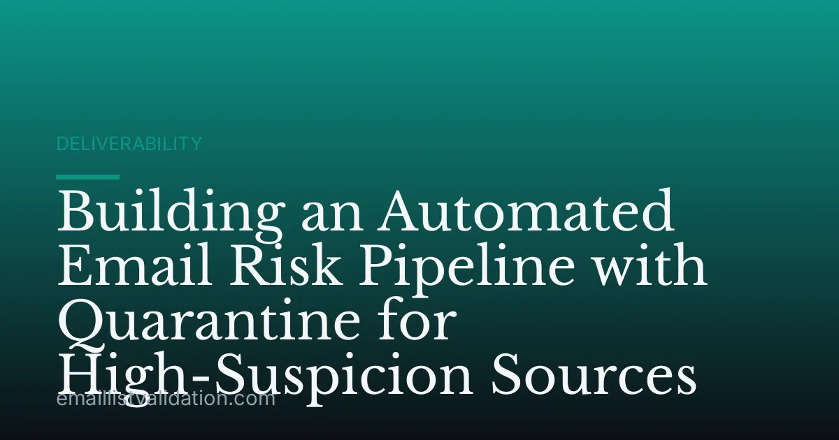 Building an Automated Email Risk Pipeline with Quarantine for High-Suspicion Sources