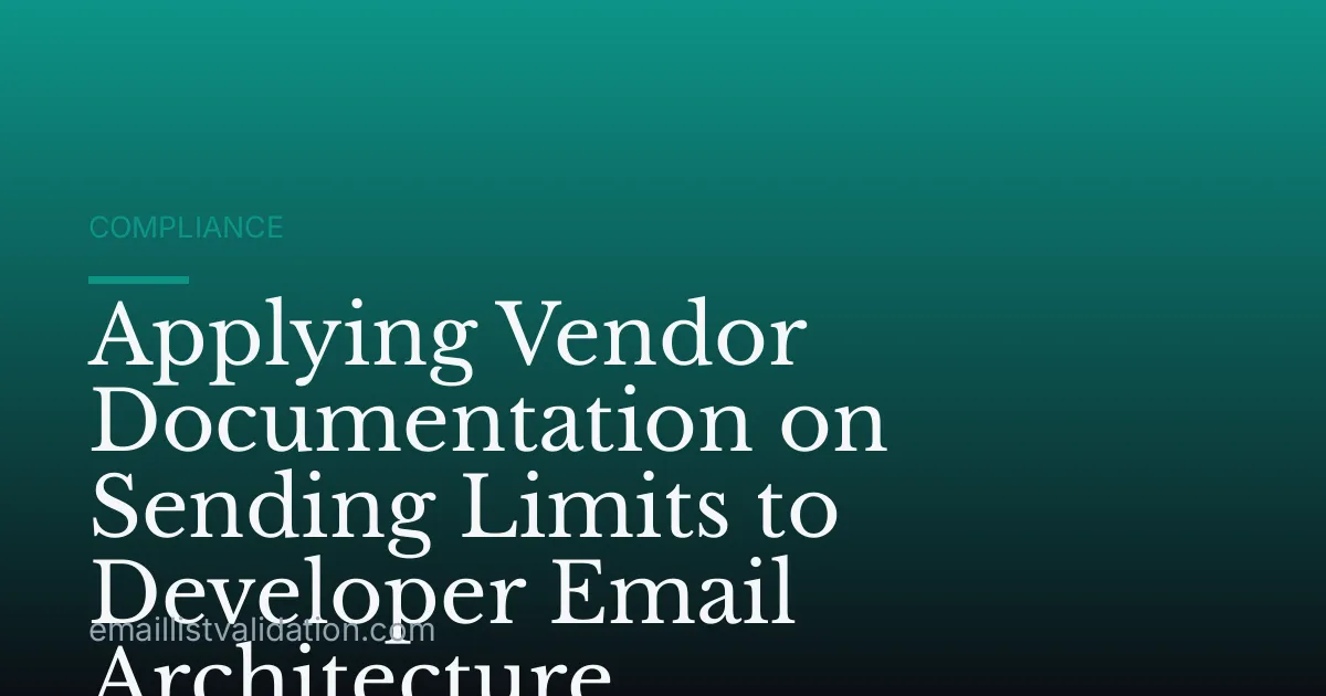 Applying Vendor Documentation on Sending Limits to Developer Email Architecture