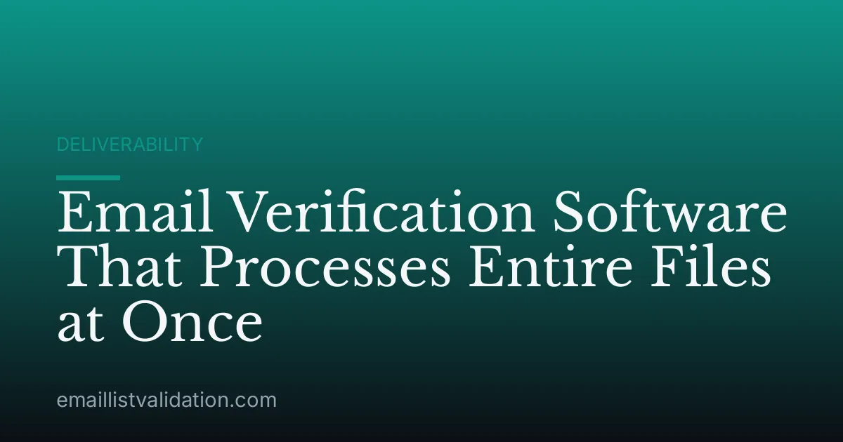 Email Verification Software That Processes Entire Files at Once