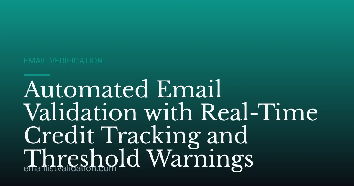 Automated Email Validation with Real-Time Credit Tracking and Threshold Warnings