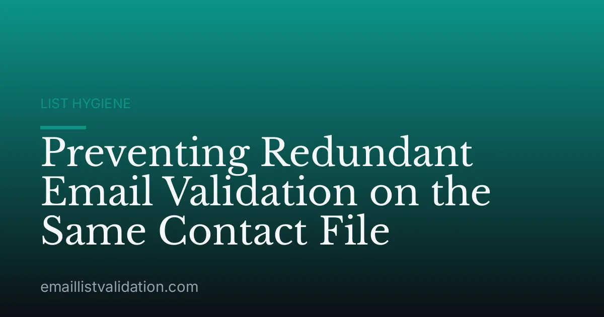 Preventing Redundant Email Validation on the Same Contact File