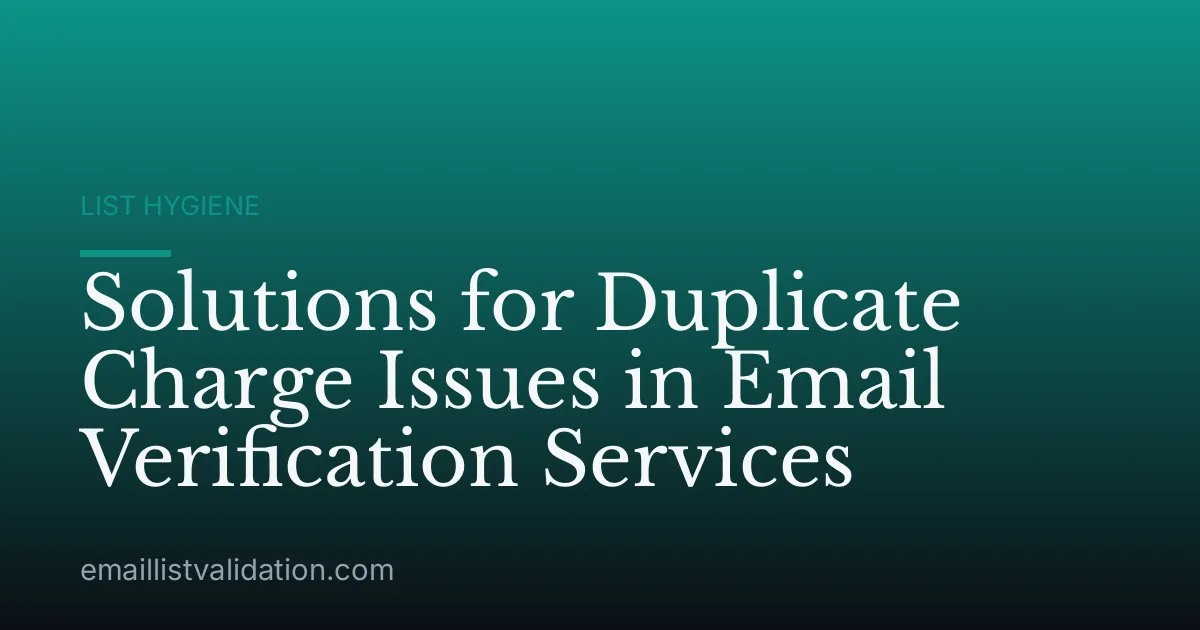 Solutions for Duplicate Charge Issues in Email Verification Services