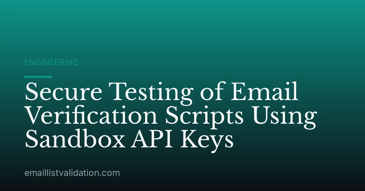 Secure Testing of Email Verification Scripts Using Sandbox API Keys