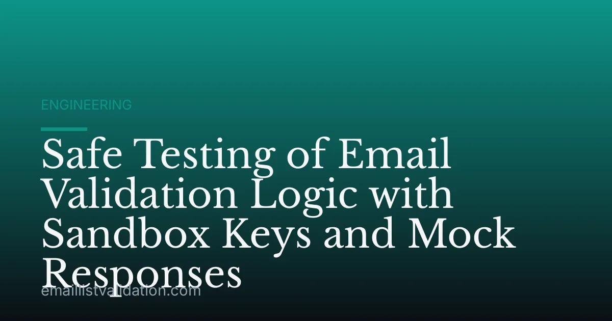 Safe Testing of Email Validation Logic with Sandbox Keys and Mock Responses