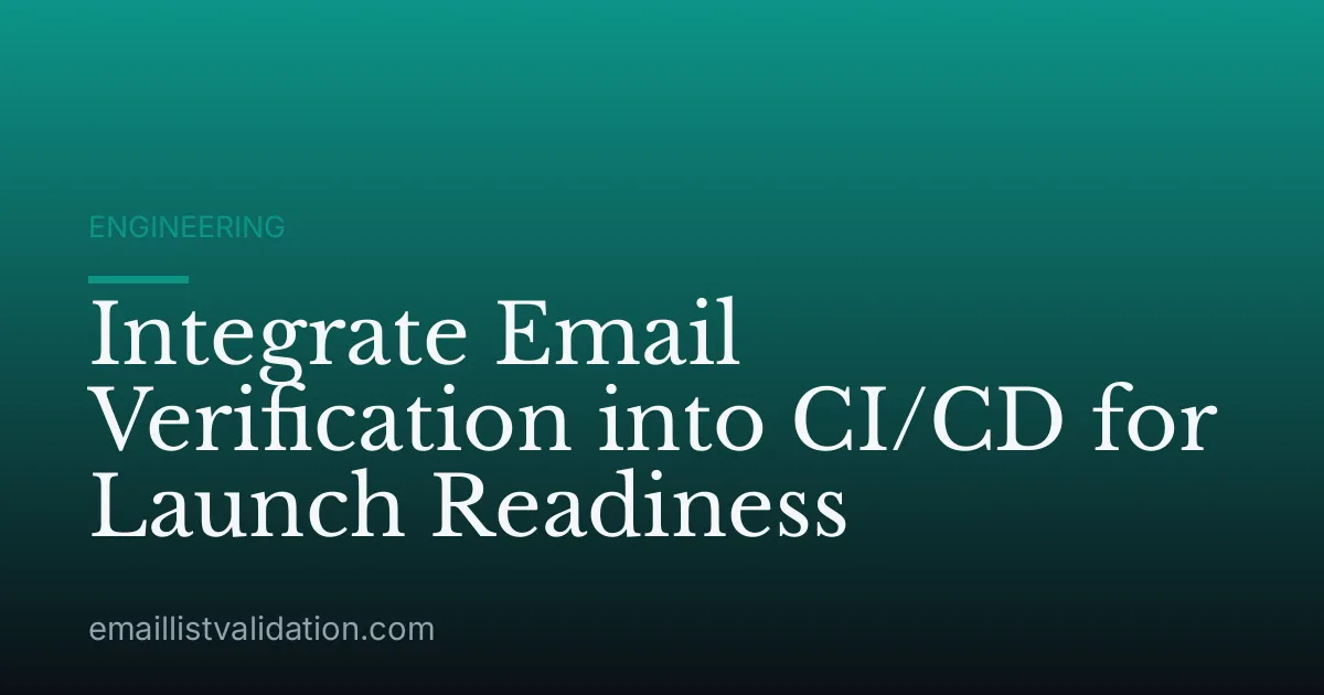 Integrate Email Verification into CI/CD for Launch Readiness