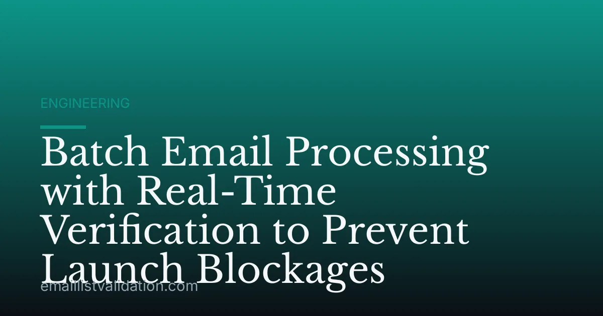 Batch Email Processing with Real-Time Verification to Prevent Launch Blockages