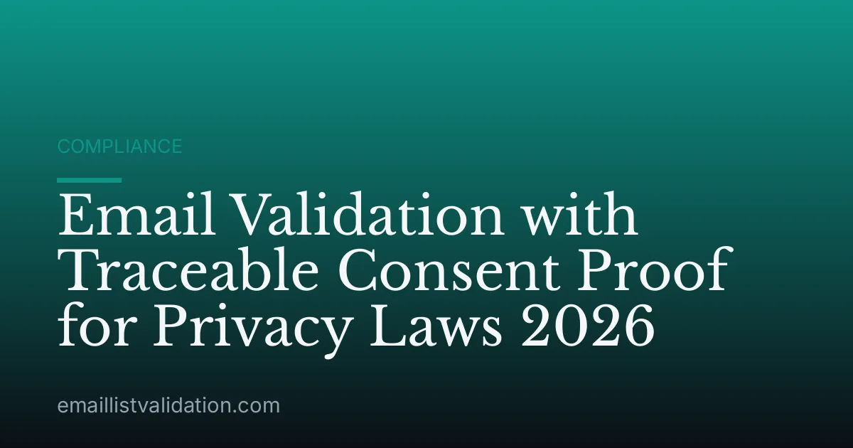 Email Validation with Traceable Consent Proof for Privacy Laws 2026