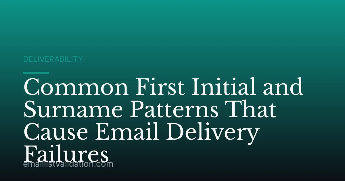 Common First Initial and Surname Patterns That Cause Email Delivery Failures