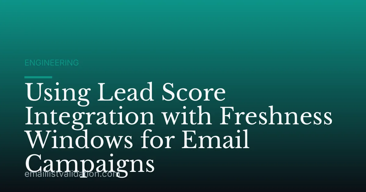 Using Lead Score Integration with Freshness Windows for Email Campaigns