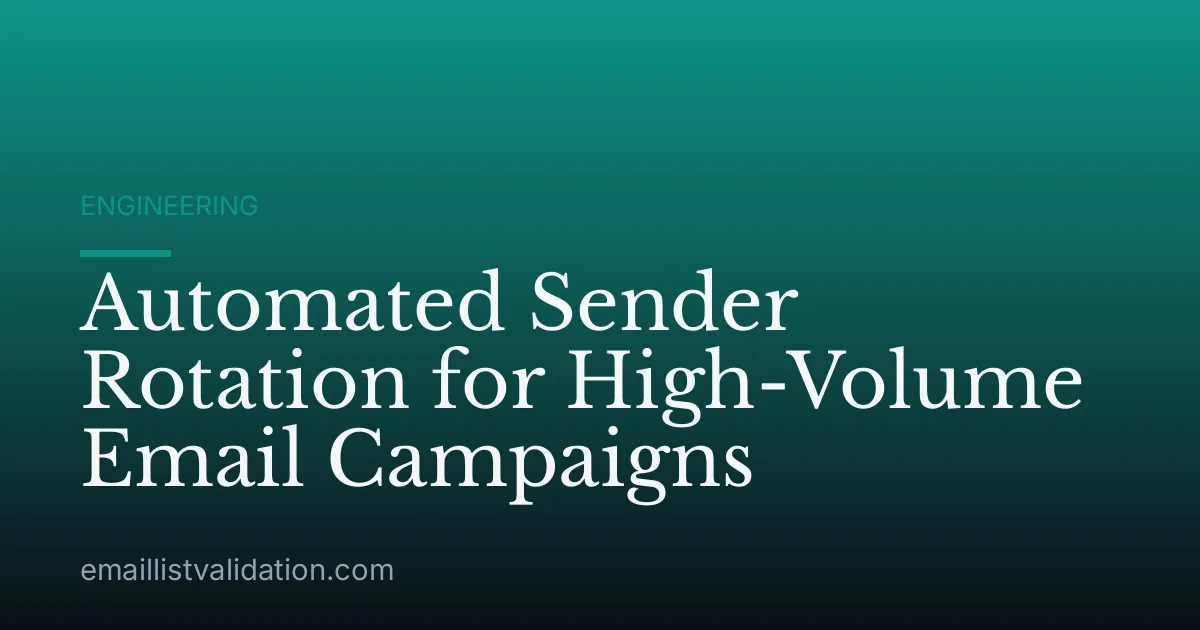 Automated Sender Rotation for High-Volume Email Campaigns