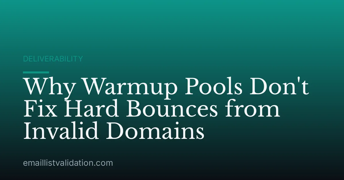 Why Warmup Pools Don't Fix Hard Bounces from Invalid Domains