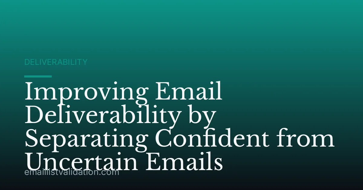 Improving Email Deliverability by Separating Confident from Uncertain Emails