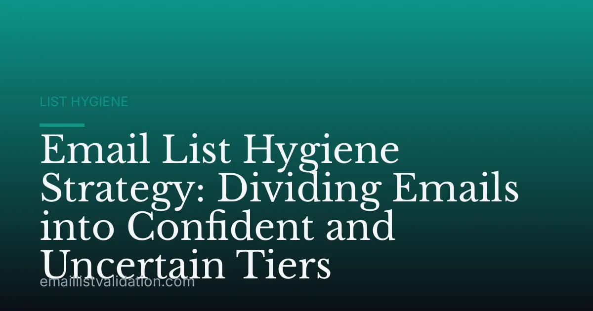 Email List Hygiene Strategy: Dividing Emails into Confident and Uncertain Tiers