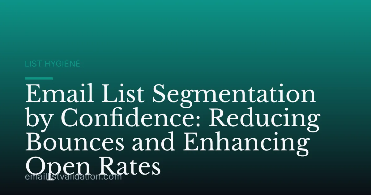 Email List Segmentation by Confidence: Reducing Bounces and Enhancing Open Rates