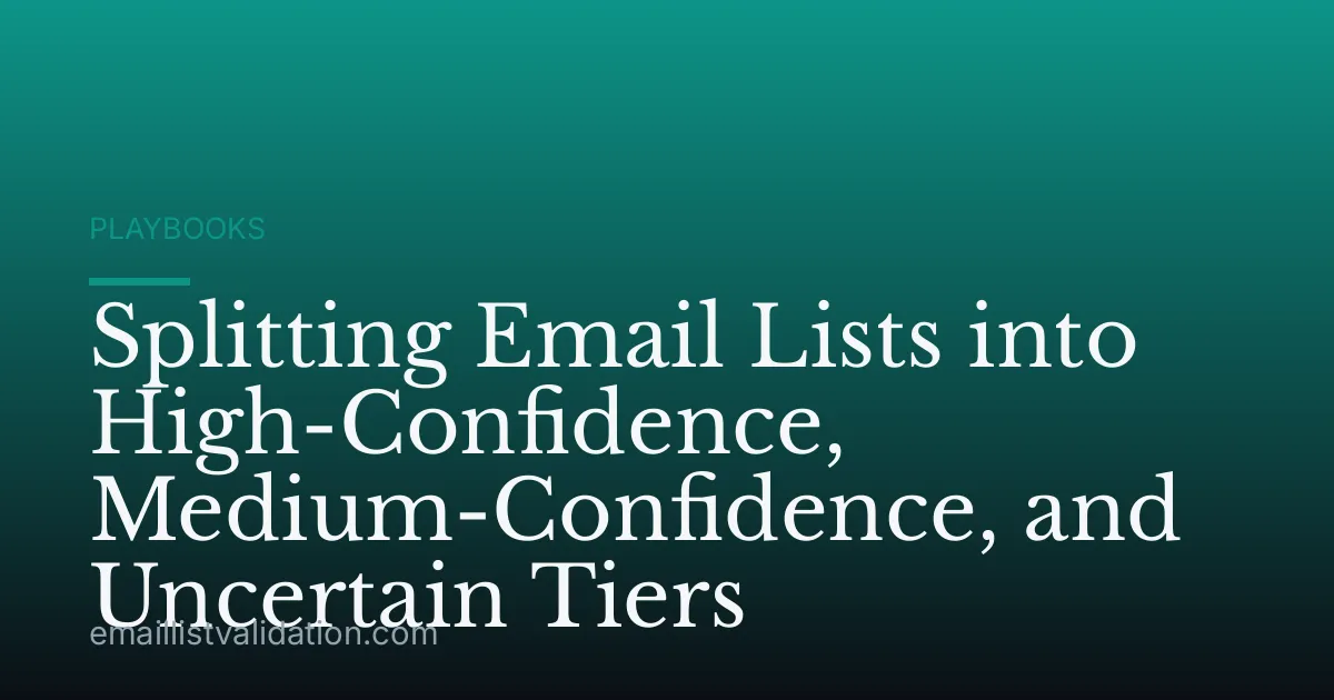 Splitting Email Lists into High-Confidence, Medium-Confidence, and Uncertain Tiers