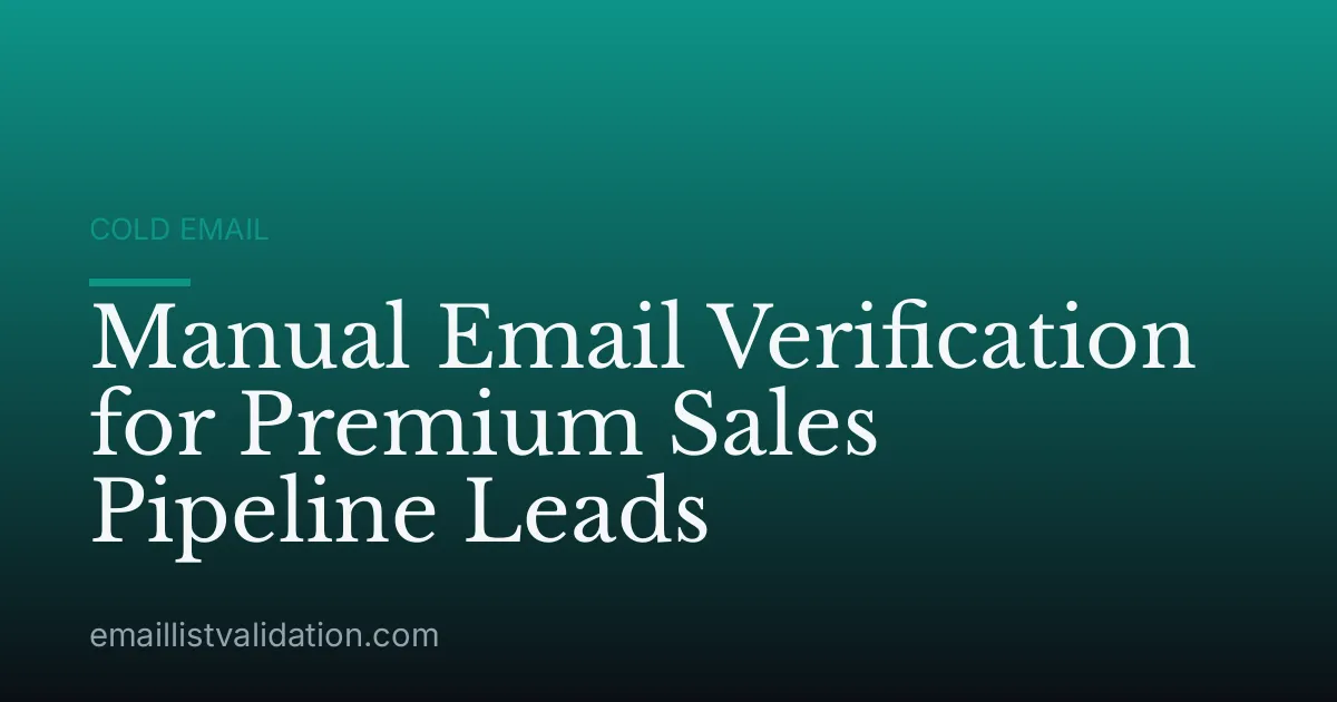 Manual Email Verification for Premium Sales Pipeline Leads