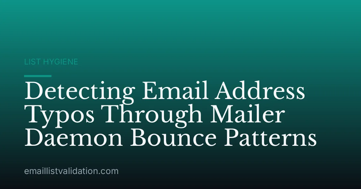 Detecting Email Address Typos Through Mailer Daemon Bounce Patterns