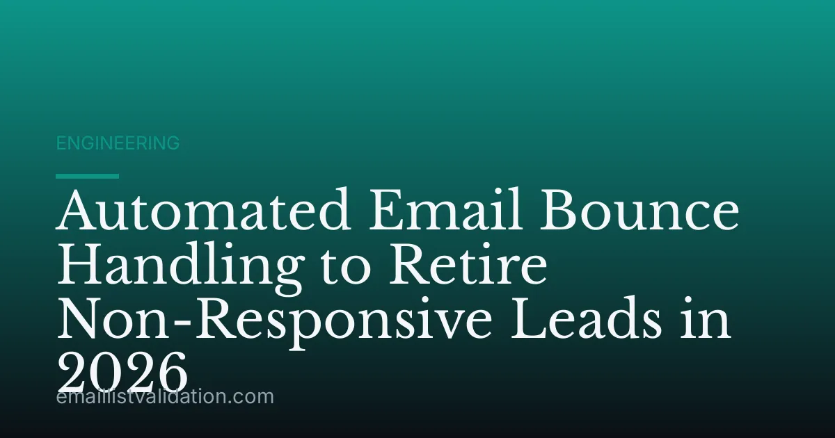Automated Email Bounce Handling to Retire Non-Responsive Leads in 2026