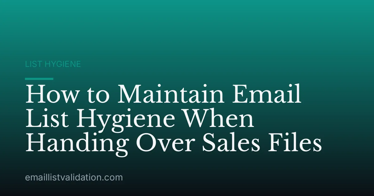 How to Maintain Email List Hygiene When Handing Over Sales Files