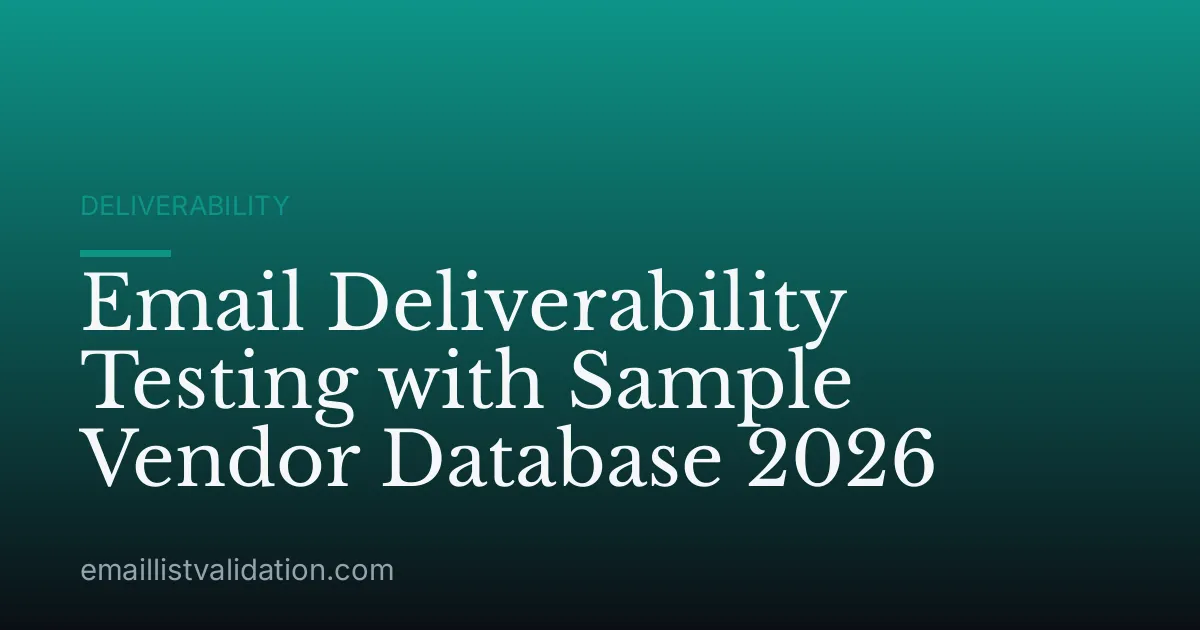 Email Deliverability Testing with Sample Vendor Database 2026