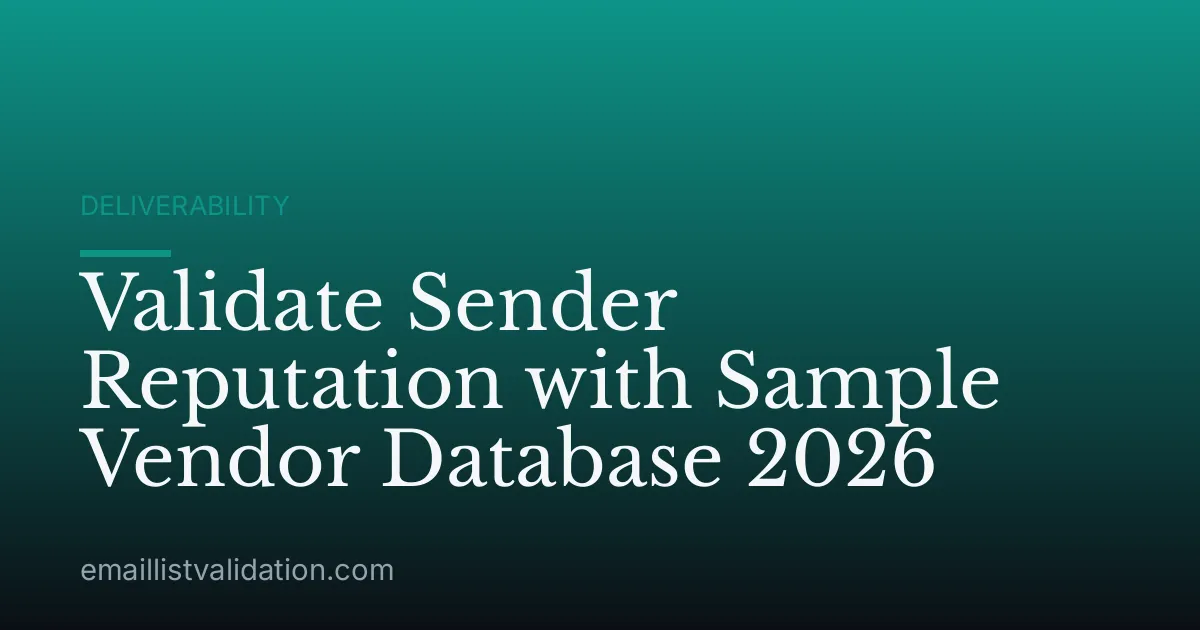 Validate Sender Reputation with Sample Vendor Database 2026