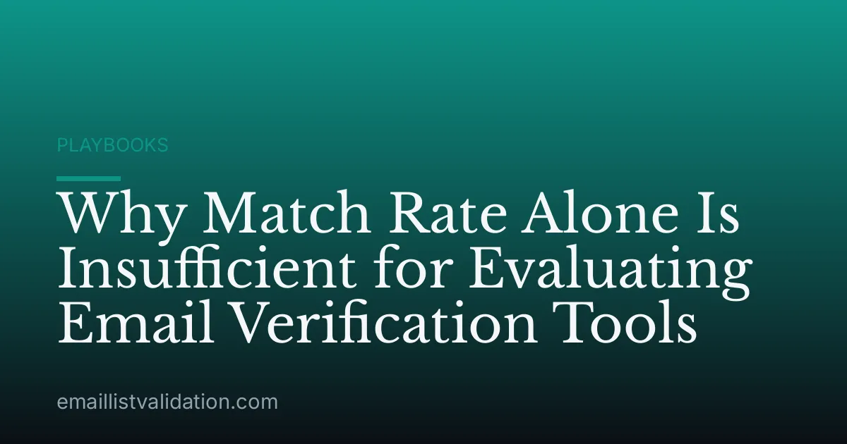 Why Match Rate Alone Is Insufficient for Evaluating Email Verification Tools