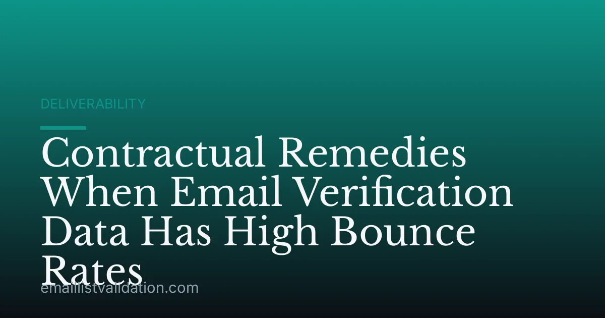 Contractual Remedies When Email Verification Data Has High Bounce Rates