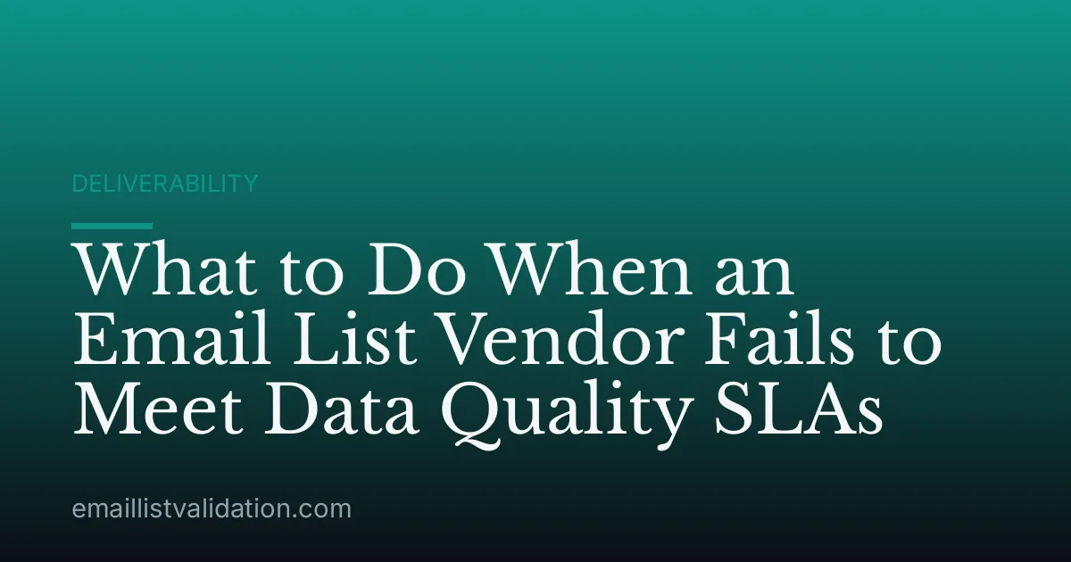 What to Do When an Email List Vendor Fails to Meet Data Quality SLAs