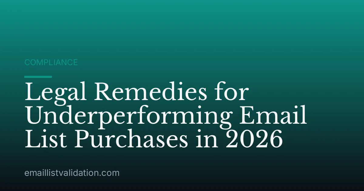 Legal Remedies for Underperforming Email List Purchases in 2026