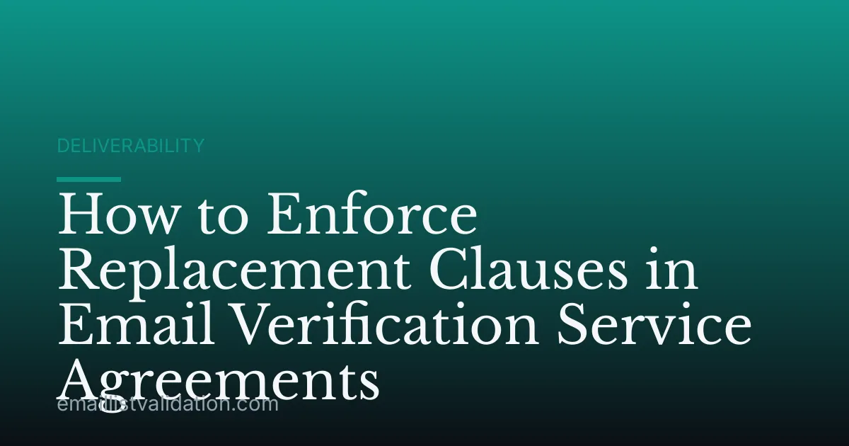 How to Enforce Replacement Clauses in Email Verification Service Agreements