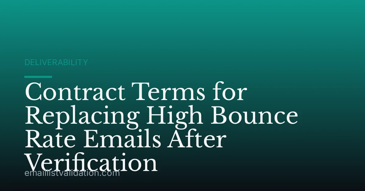 Contract Terms for Replacing High Bounce Rate Emails After Verification