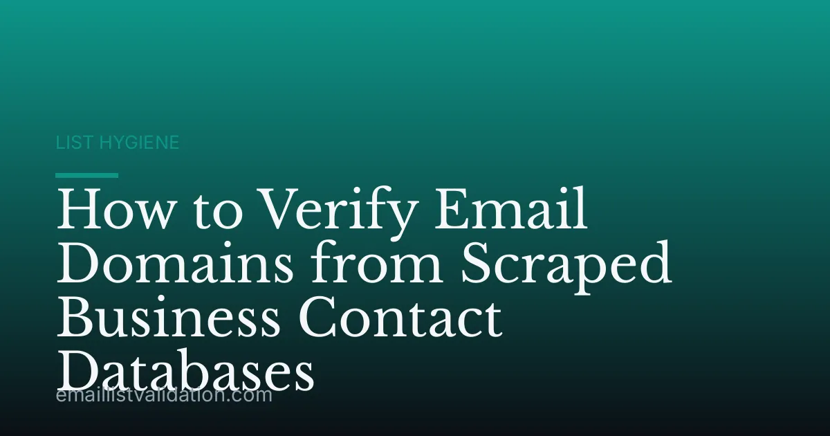 How to Verify Email Domains from Scraped Business Contact Databases