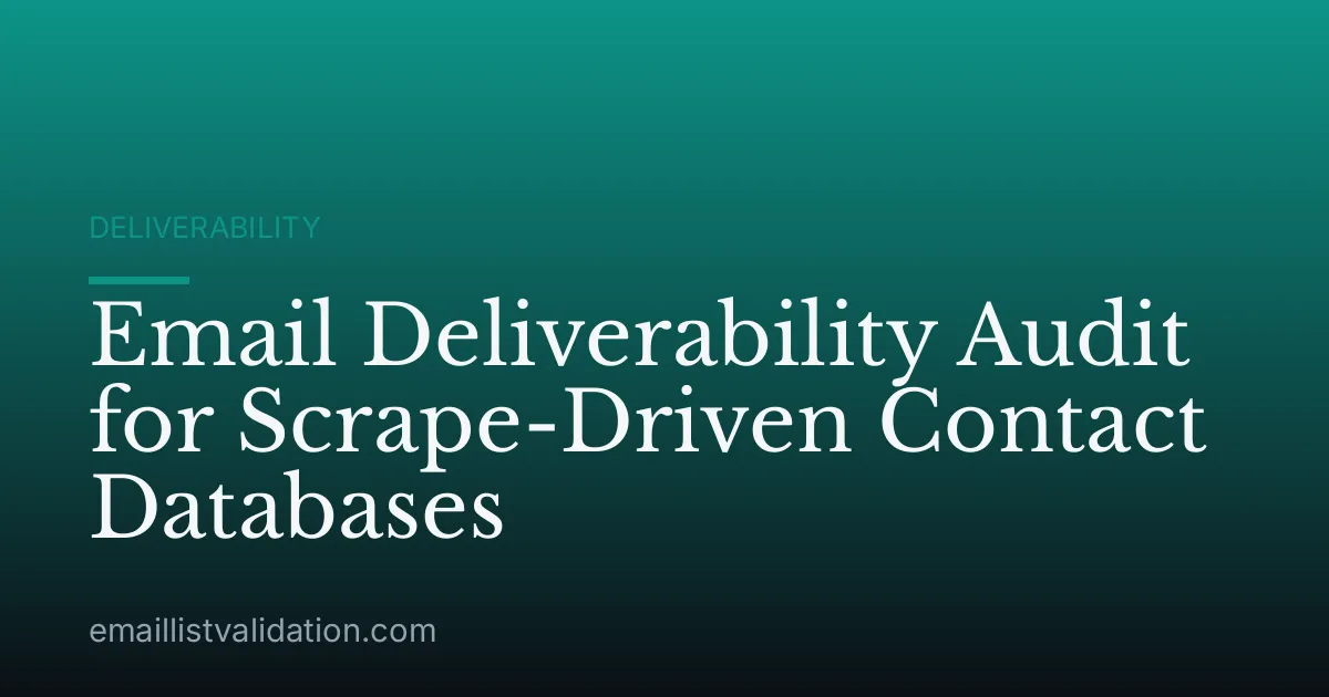 Email Deliverability Audit for Scrape-Driven Contact Databases