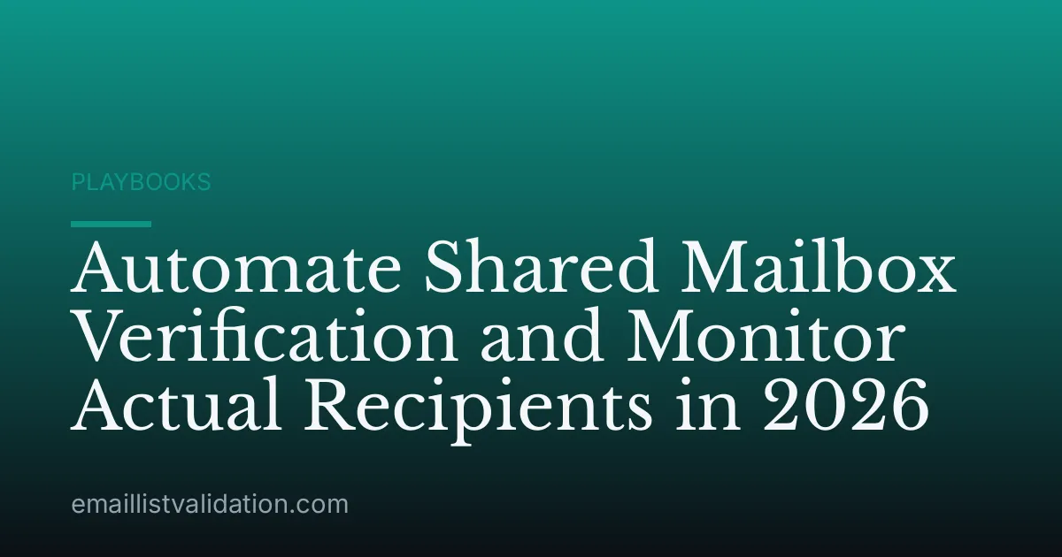 Automate Shared Mailbox Verification and Monitor Actual Recipients in 2026